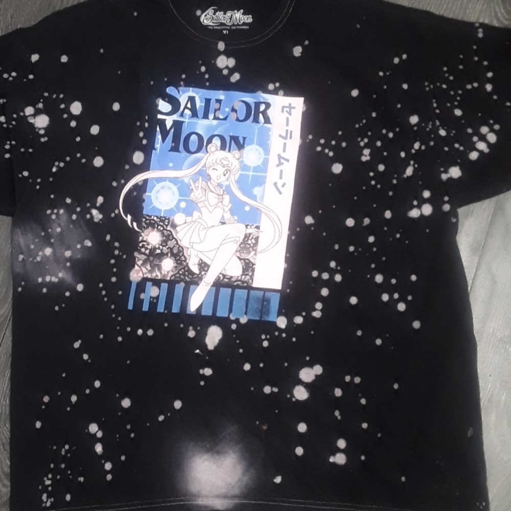 Sailor moon acid wash tshirt XL